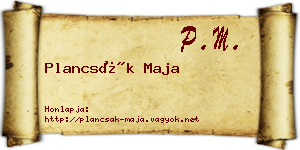 Plancsák Maja névjegykártya